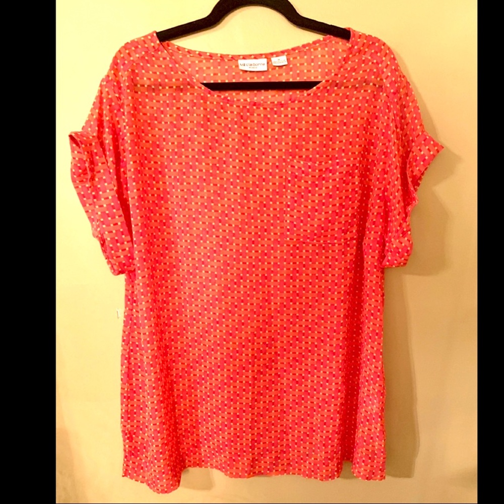 Orange/Pink/Yellow/ Blouse by Liz Claiborne. 1X